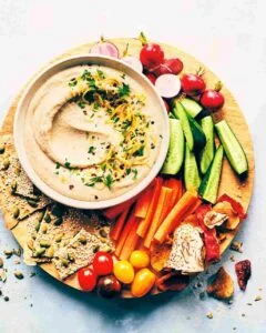 Bean dip with veggies